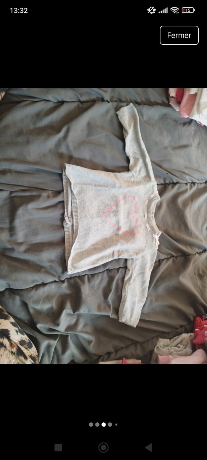 Lot de pull est gilet bébé fille - photo numéro 3