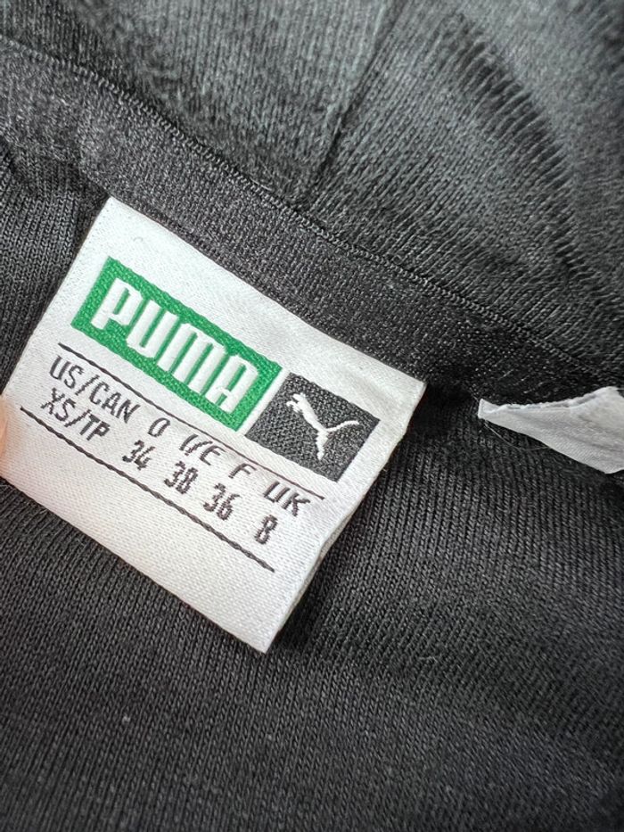 Pull sweat à capuche polaire Puma noir avec logo brodé Taille XS - photo numéro 8