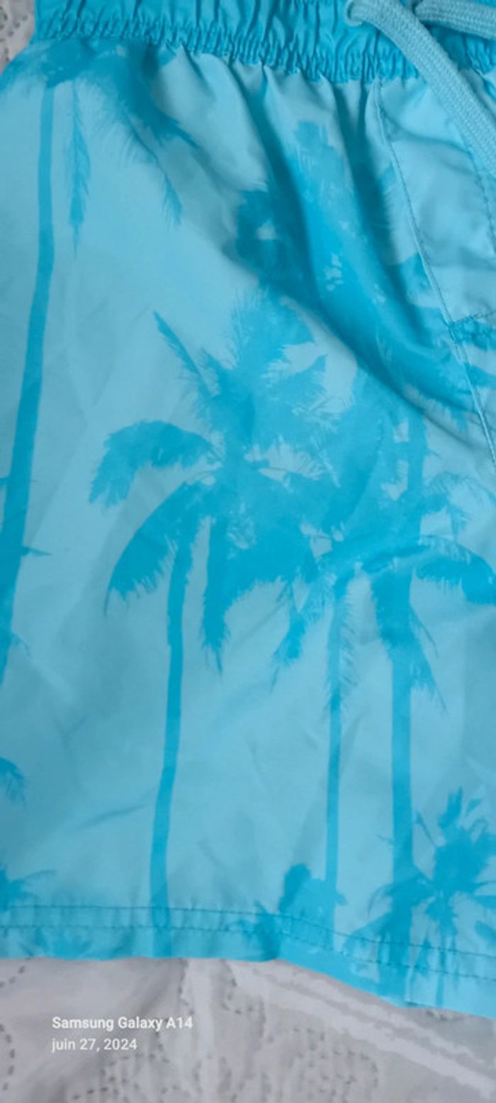 Short de bain motif palmiers turquoise garçon 12 ans kiabi - photo numéro 8
