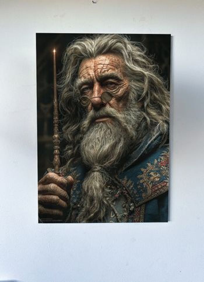 Poster métallique 30cm x 42cm Harry Potter Dumbledor + aimant mural fourni.