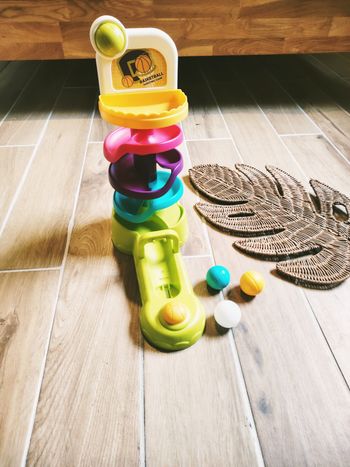 🏀Jeu 2 en 1 Tobbogan tour /panier de basket avec 3 balles en plastique