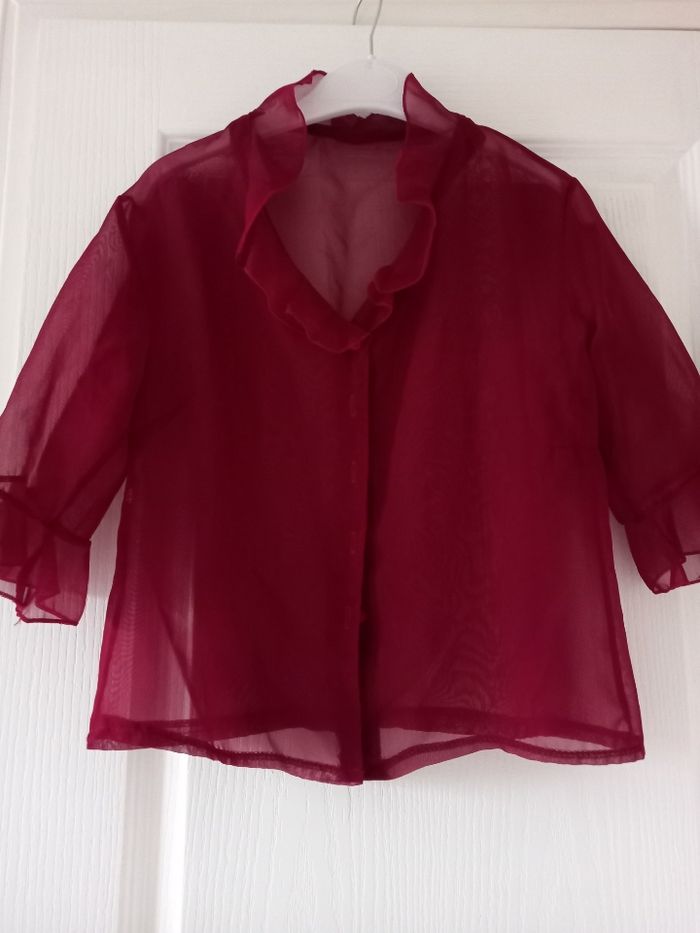 Boléro tulle taille 42-44 bordeaux vintage