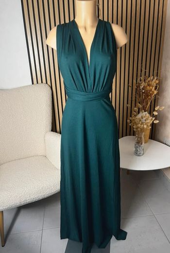 Robe longue dos nu en viscose multi positions