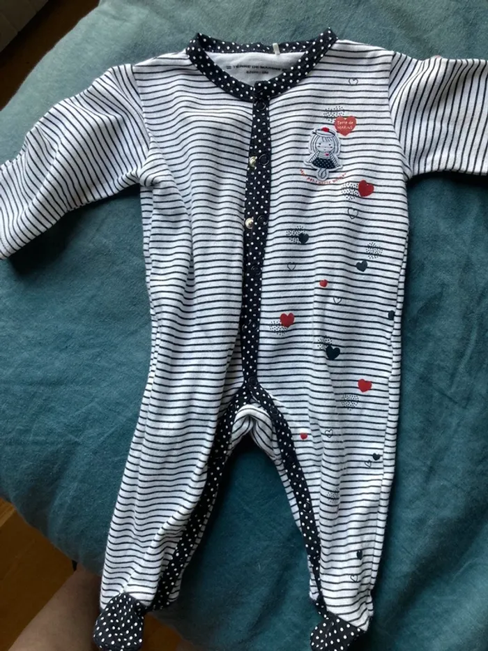 Pyjama terre de marin marinière