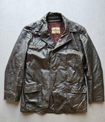 Veste en cuir vintage taille M