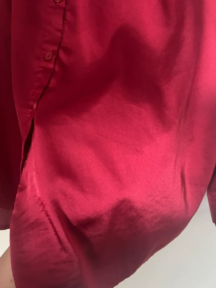 Chemise rouge effet satinée taille 2XL - photo numéro 3