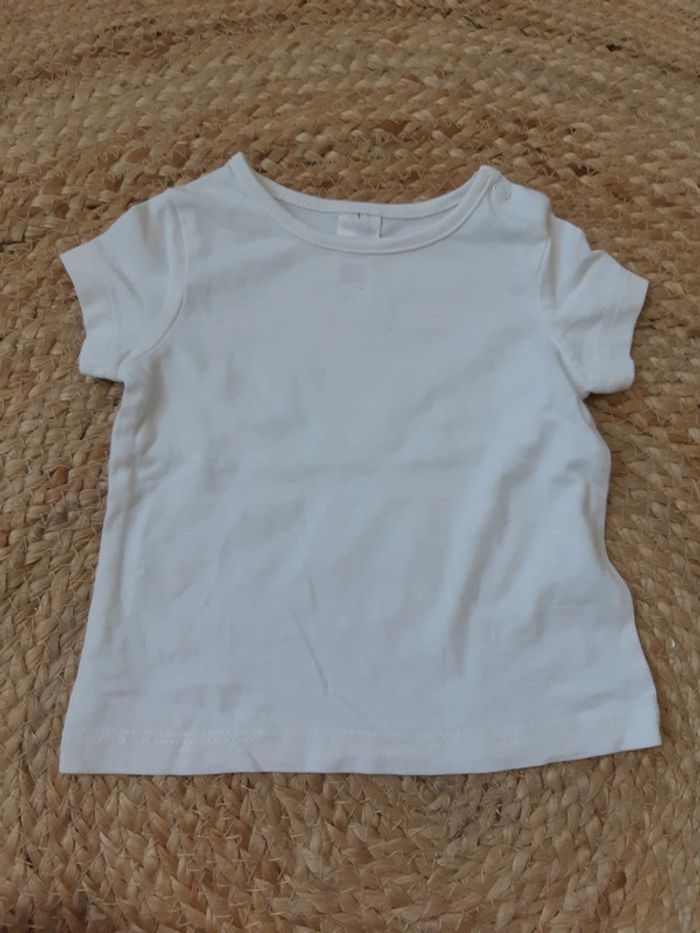 Ensemble tee-shirt blanc et short Baby Club 62 cm - photo numéro 3