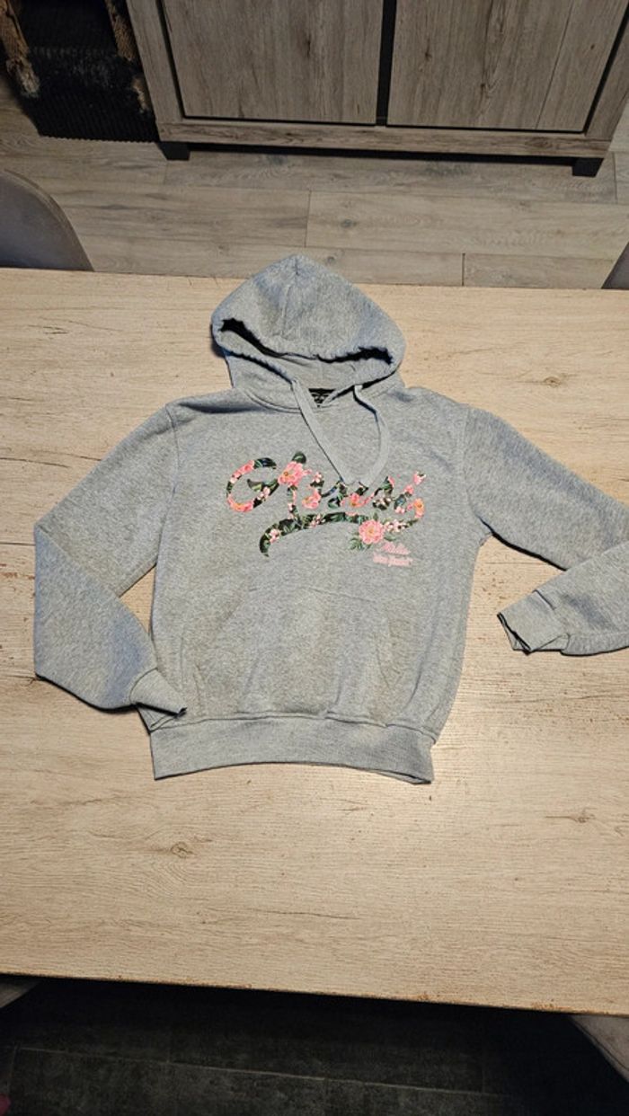 Sweat à capuche et manches longues gris clair avec dessin,Infinity, taille XS, nickel
