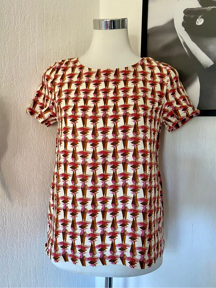 Blouse style wax T36 Promod contient du lin - photo numéro 2