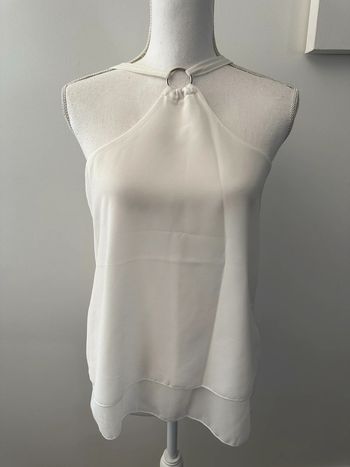 Débardeur blanc et argenté en voile T36 S