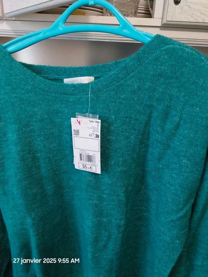 Pull manches longues - vert lagon - taille 5 - Armand Thiery - photo numéro 9