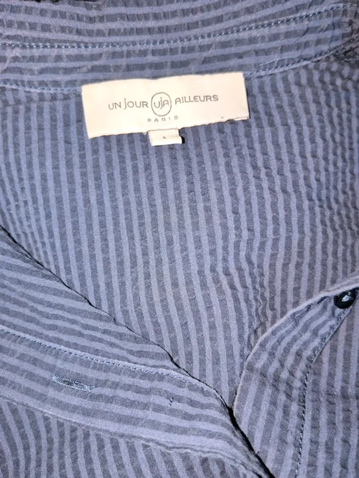 Chemise à rayures bleu marine – Un Jour Ailleurs Taille 38 - photo numéro 6