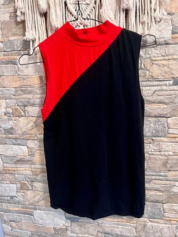 T shirt sans manche débardeur noir et rouge taille M Tally weijl