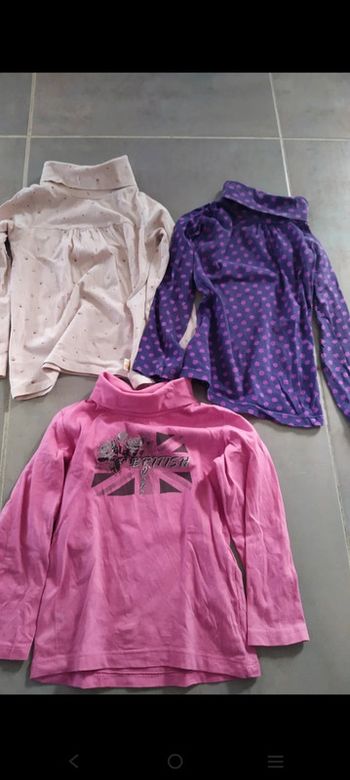 Lot de tee-shirts à col roulé fille en 4 ans