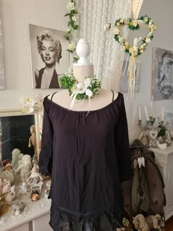 Blouse noire épaules dénudées Gémo Taille 46