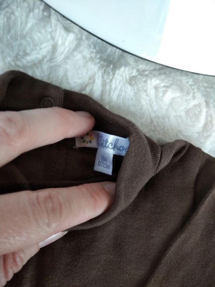 Sous pull col roulé Mixte 6 mois Kitchoun 100% coton - photo numéro 5