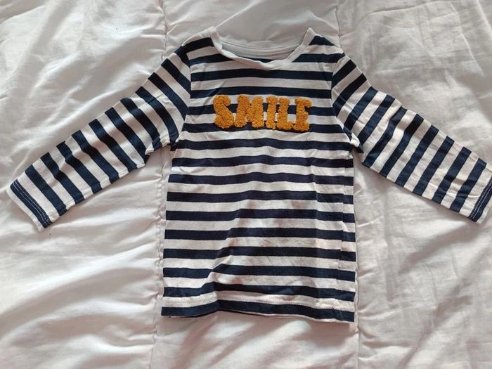 T shirt marinière Verbaudet 12m tbe