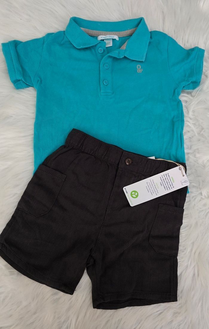 💙😍🤩Ensemble polo mc et short fluide 23/24mois Garçon 💙😍🤩