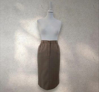 Jupe de tailleur kaki-beige taille haute 40