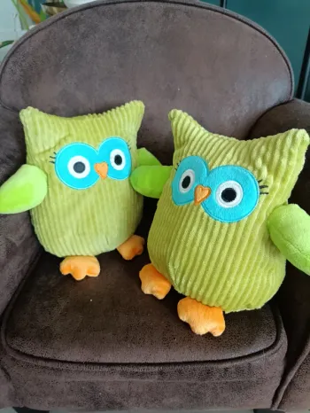 Peluche Chouette verte NEUVE