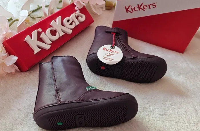 Bottes Bottines Cuir Fourrées Zip 1er pas 👣 semelle flexible Kickers T21 - photo numéro 2