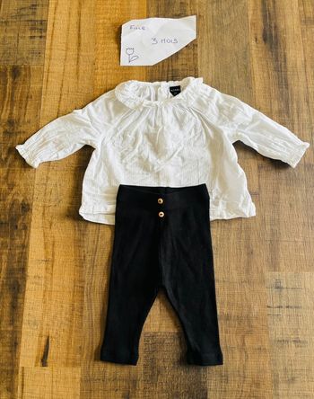 Ensemble Kiabi noir et blanc 3 mois