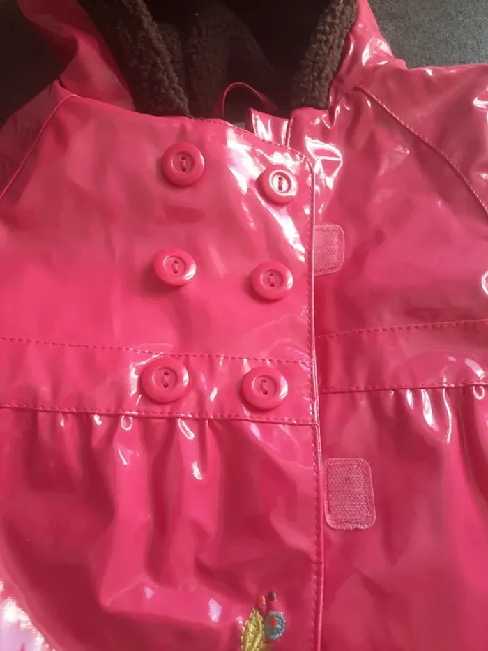 Manteau rose avec intérieur marron 6mois - photo numéro 3