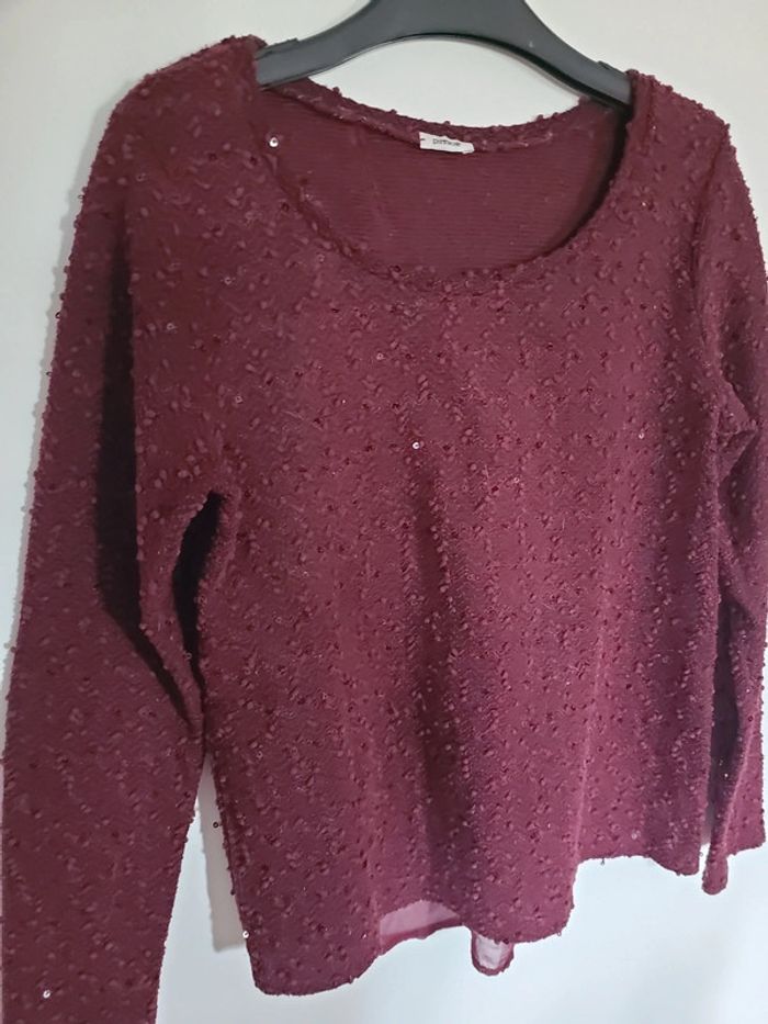Pull bordeaux - photo numéro 2
