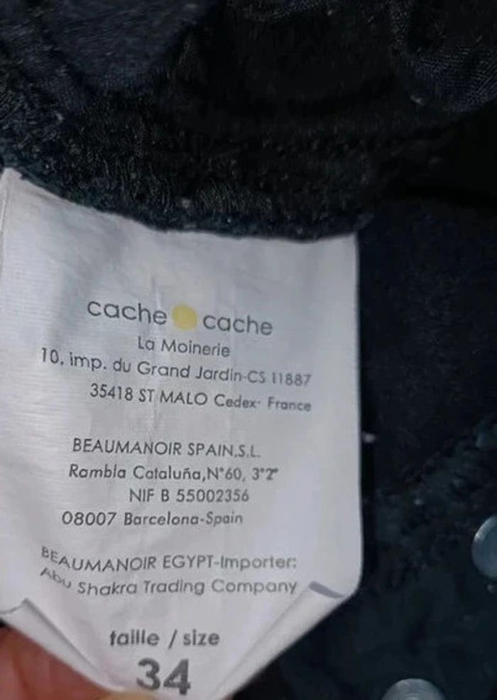 Short en jeans noir Cache Cache taille 34 - photo numéro 5