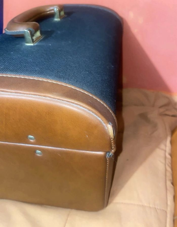 Vanity case Lancel vintage cuir et toile - photo numéro 7