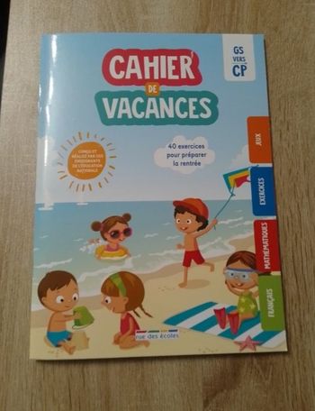 cahier de vacances de la GS de maternelle au CP