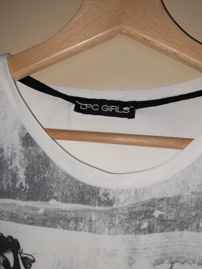 Blouse fille 16 ans 9u XS/S manches longues tbe blanche grise LPC Girls - photo numéro 7
