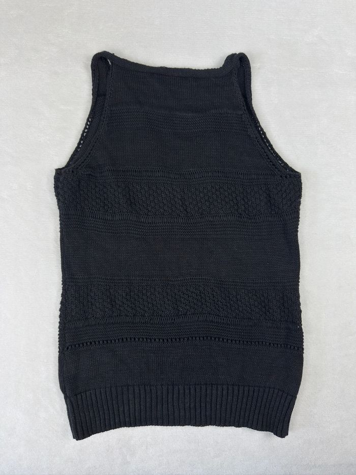 Débardeur maille Lauren Ralph Lauren noir col V vintage taille S femme #02625 - photo numéro 4