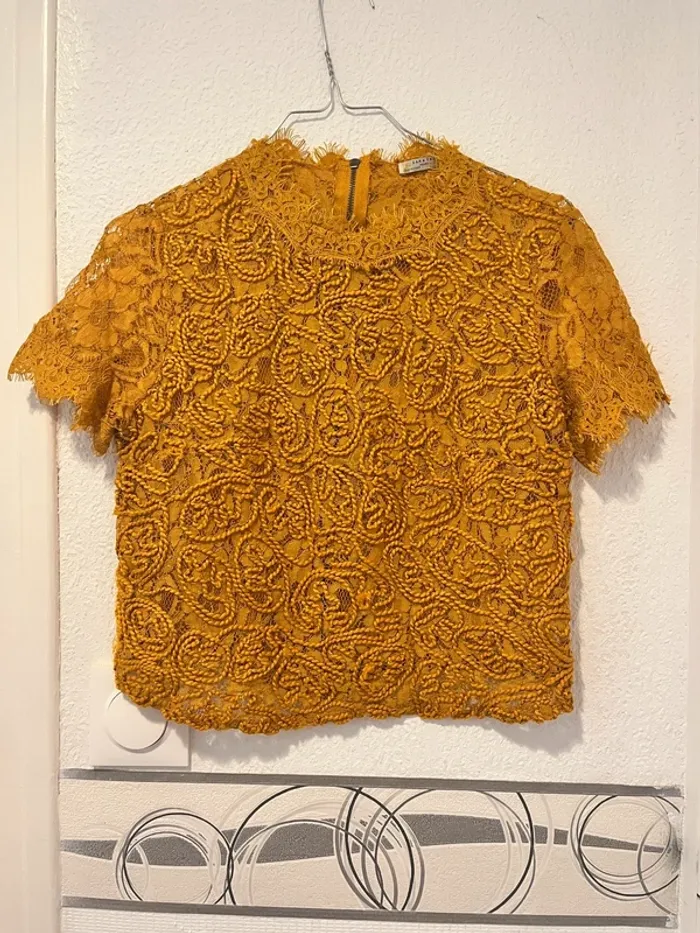 Top Zara dentelle et crochet