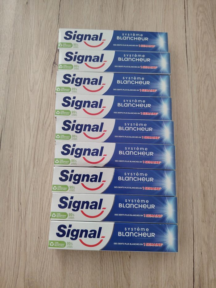 Dentifrices signal système blancheur