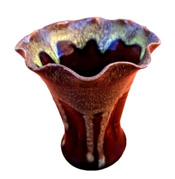 Années 1950 Vase Cornet style Vallauris Céramique émaillée