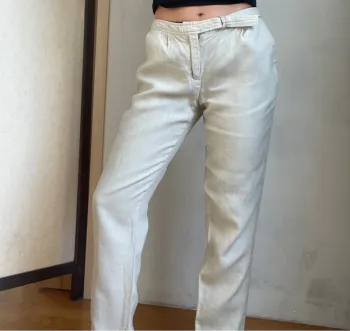 Pantalon Burton blanc crème 100% lin