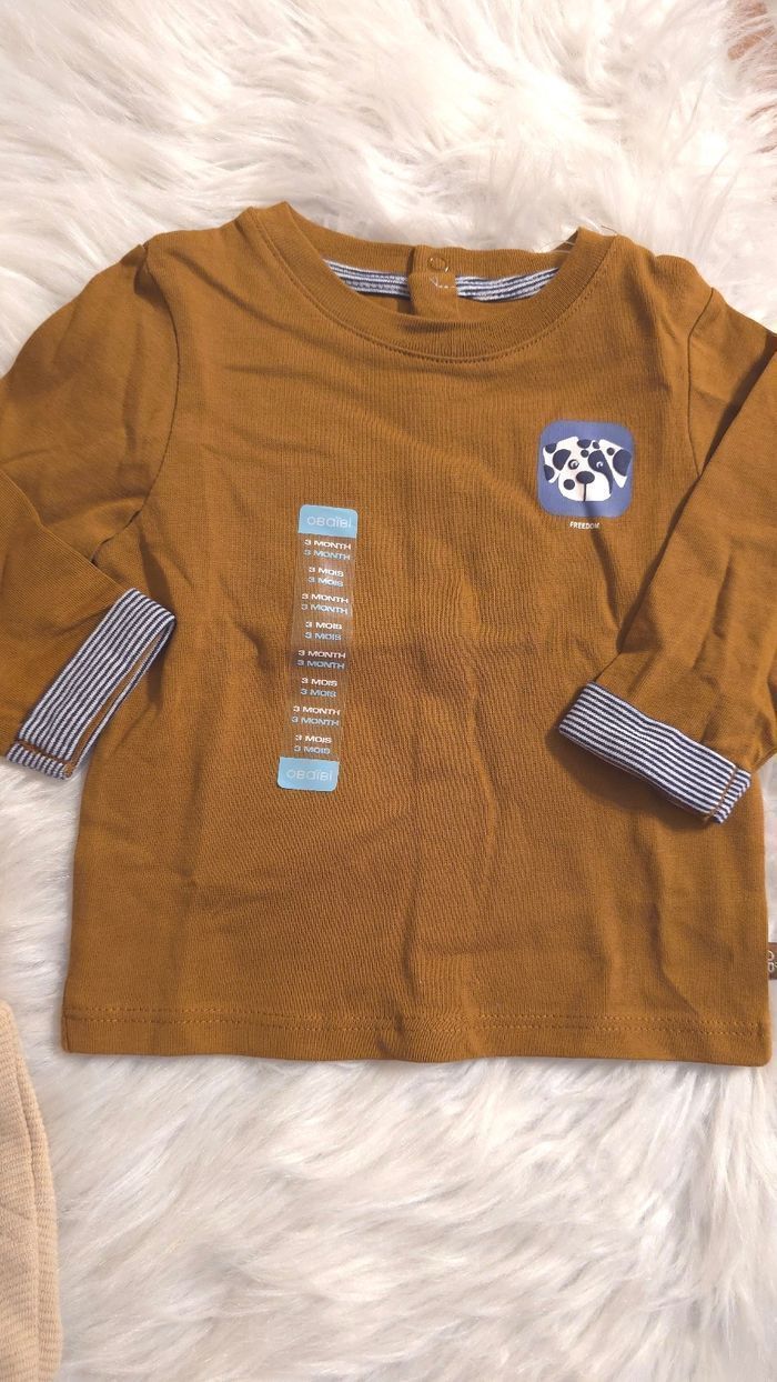 Neufs non portés 🏷🏷🏷🤩😍💙 superbes Gilet, teeshirt ml ,salopette 3mois Garçon 💙😍🤩 - photo numéro 5