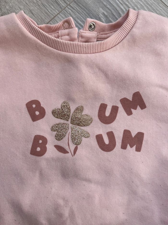 Sweat bébé 12 mois rose - photo numéro 2
