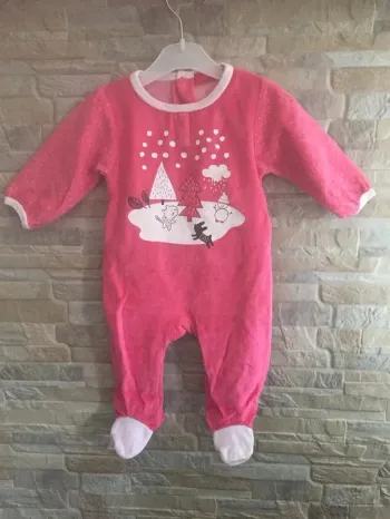 Pyjama velours rose fuchsia Tissaia 3M