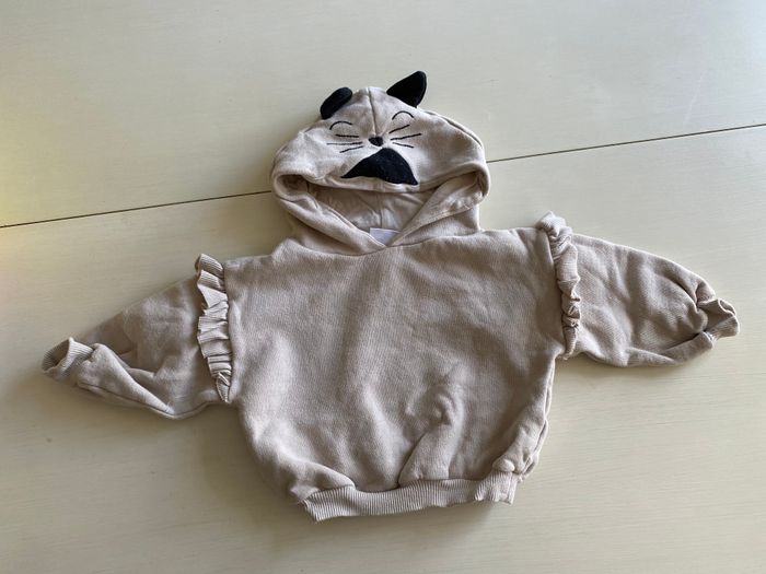 Sweat capuche chat Zara 12 mois