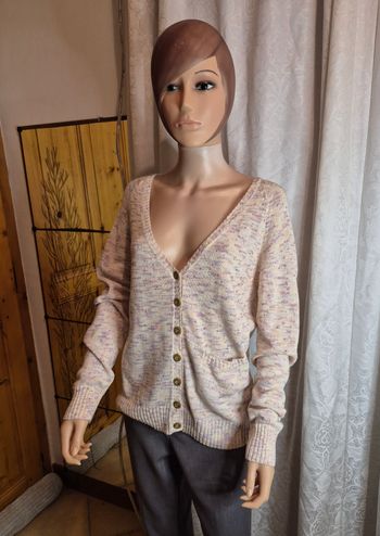 Gilet femme moucheté pastel "Tissaia" taille XL