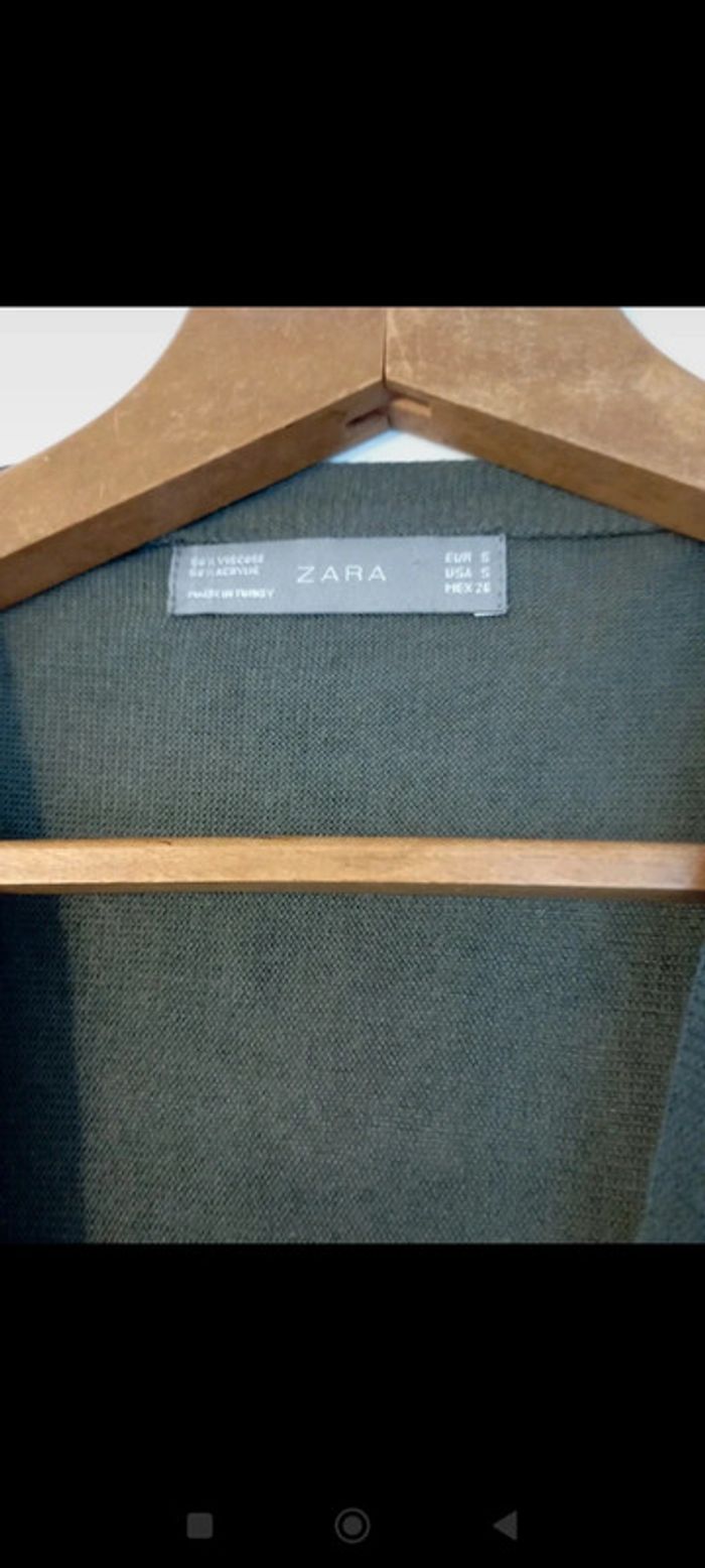 Pull fin kaki avec strass taille S - Zara - photo numéro 2