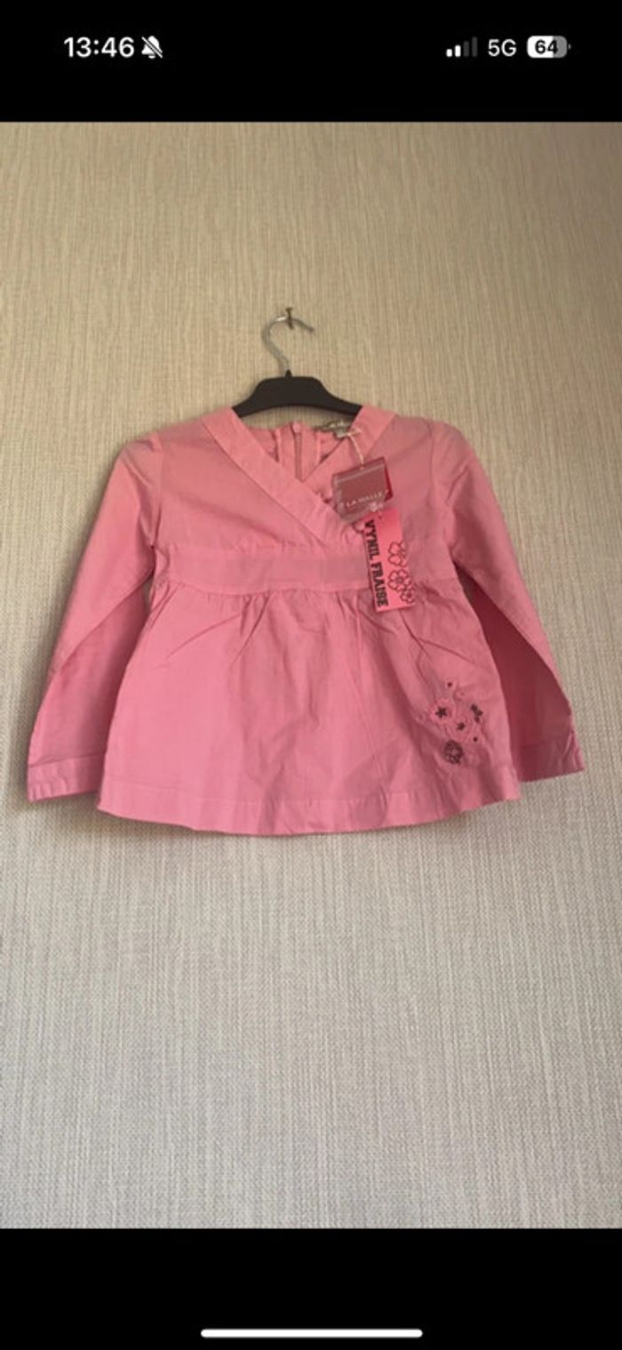 T-shirt rose rose neuf 5 ans
