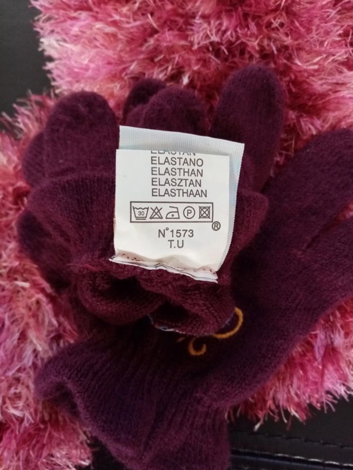 Lot écharpe et gants mauve - photo numéro 6