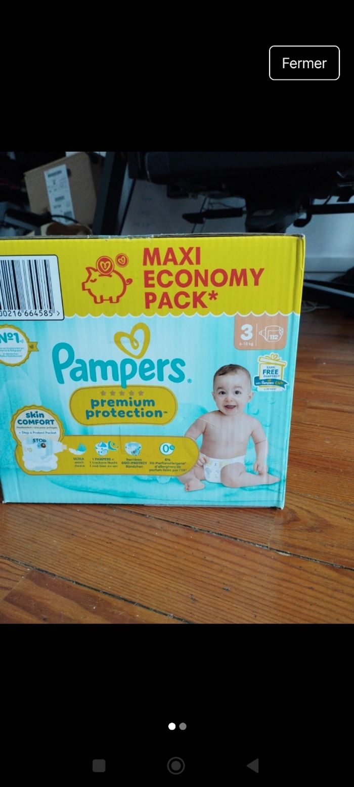 112 couches Pampers taille 3