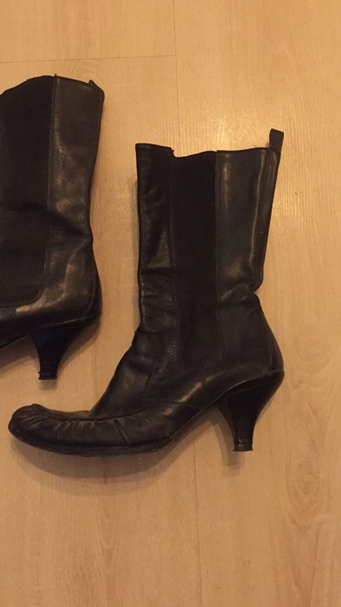 Bottines à talons en cuir - photo numéro 4