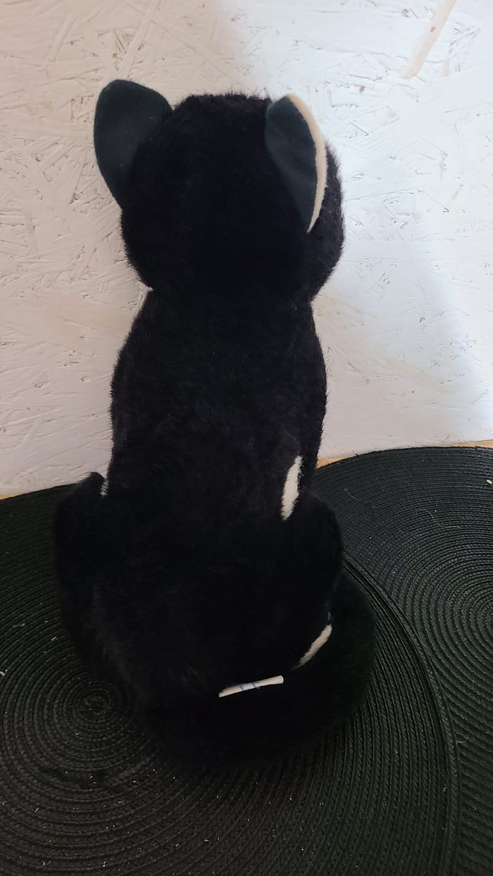 peluche chat noir et blanc marque nounours vintage - photo numéro 6