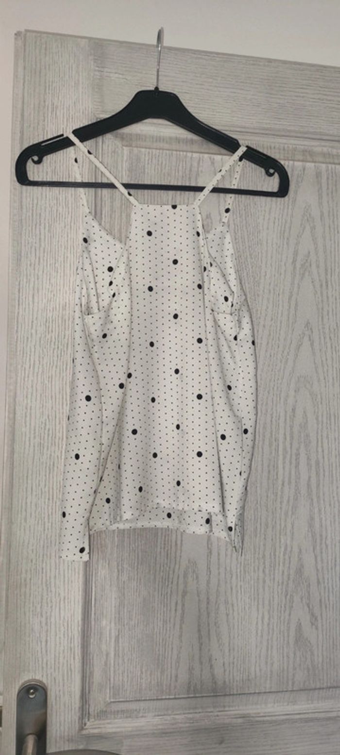 débardeur blanc à pois - photo numéro 2
