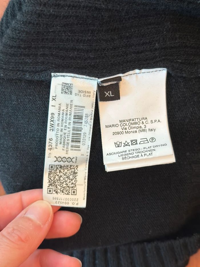 Pull noir en laine Colmar – taille XL, logo brodé - photo numéro 11